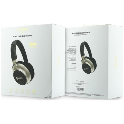 Handsfree Bluetooth Guess 4G Gold Script Metal, A2DP, Negru