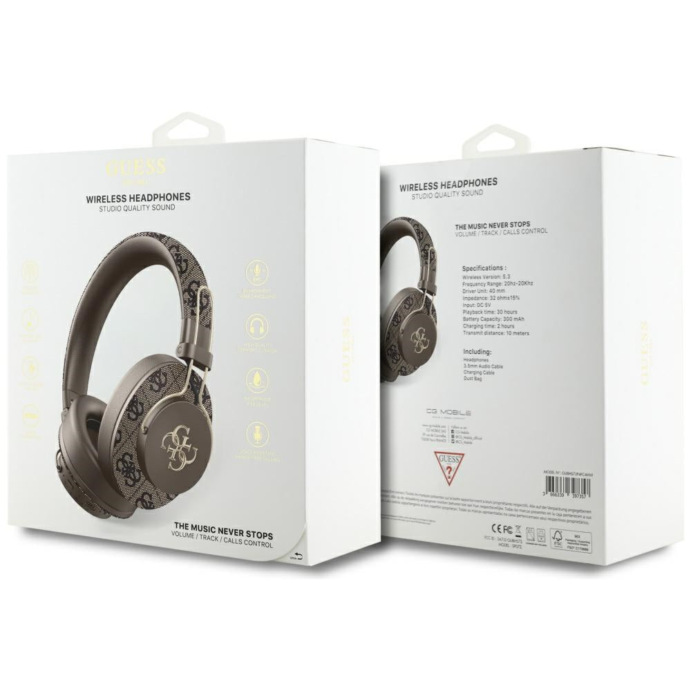 Handsfree Bluetooth Guess 4G Metal Logo, A2DP, Maro