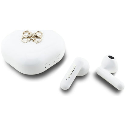 Handsfree Bluetooth Guess 4G Metal Logo, TWS, Alb