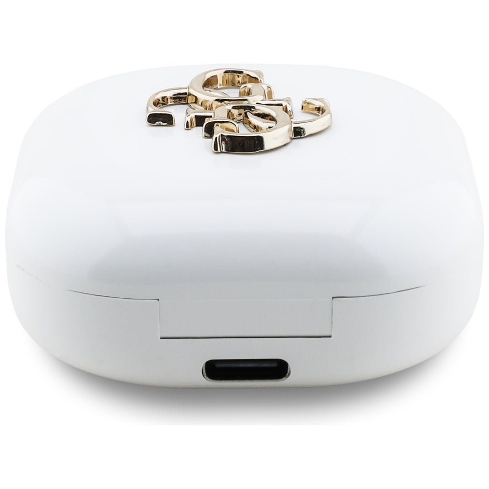 Handsfree Bluetooth Guess 4G Metal Logo, TWS, Alb