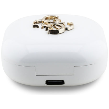 Handsfree Bluetooth Guess 4G Metal Logo, TWS, Alb