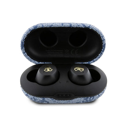 Handsfree Bluetooth Guess 4G Metal, TWS, Albastru