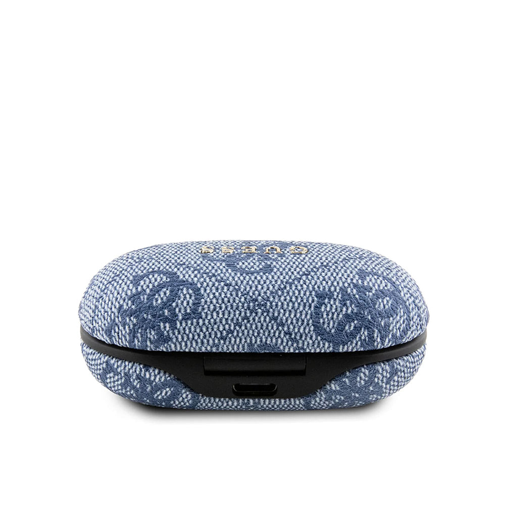 Handsfree Bluetooth Guess 4G Metal, TWS, Albastru