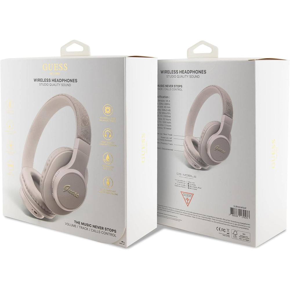 Handsfree Bluetooth Guess 4G Tone on Tone Script Logo, A2DP, Roz