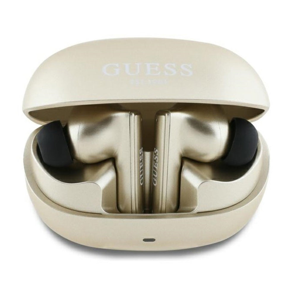 Handsfree Bluetooth Guess Capsule Printed Logo, TWS, ANC, Auriu