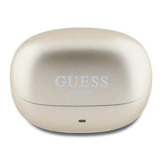 Handsfree Bluetooth Guess Capsule Printed Logo, TWS, ANC, Auriu