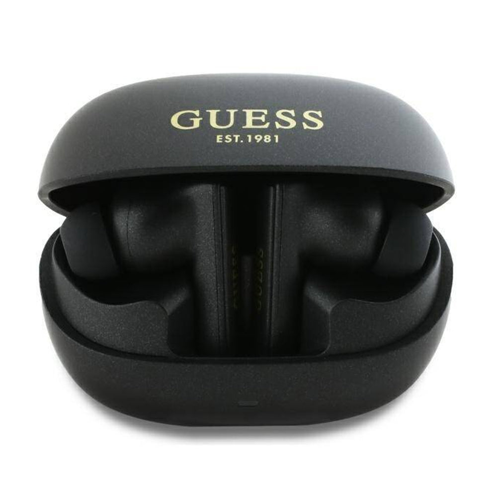 Handsfree Bluetooth Guess Capsule Printed Logo, TWS, ANC, Negru