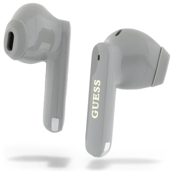 Handsfree Bluetooth Guess Elongated Metallic Printed Logo, TWS, Gri