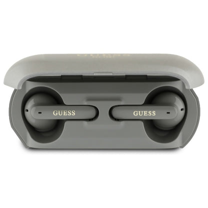 Handsfree Bluetooth Guess Elongated Metallic Printed Logo, TWS, Gri