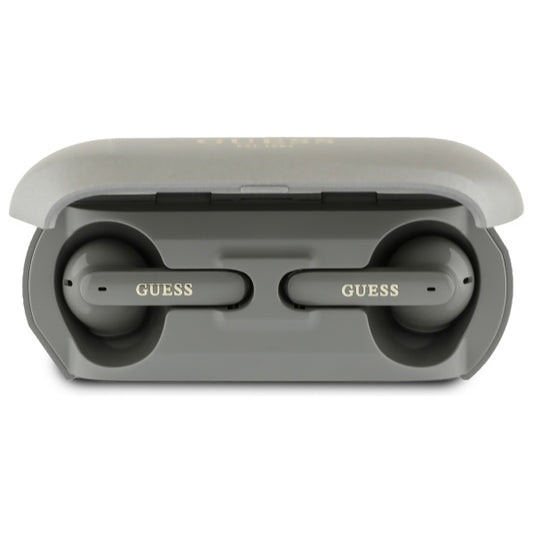 Handsfree Bluetooth Guess Elongated Metallic Printed Logo, TWS, Gri