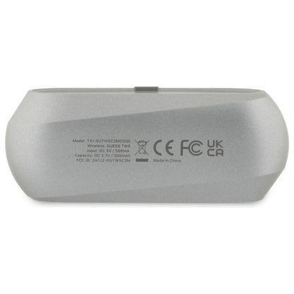 Handsfree Bluetooth Guess Elongated Metallic Printed Logo, TWS, Gri