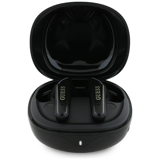 Handsfree Bluetooth Guess Flat Classic Logo Electroplated, TWS, Negru