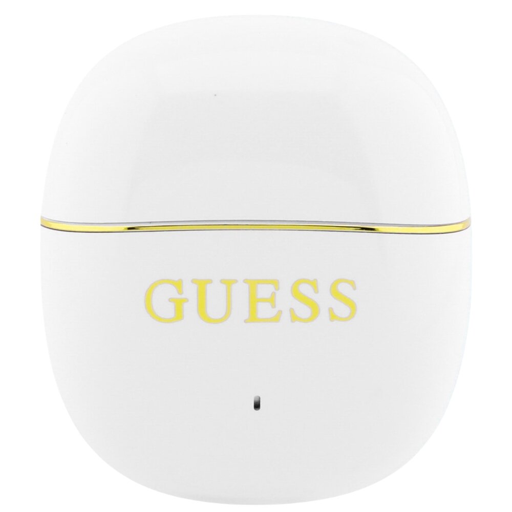 Handsfree Bluetooth Guess Glossy Gold Line Classic, TWS, Alb