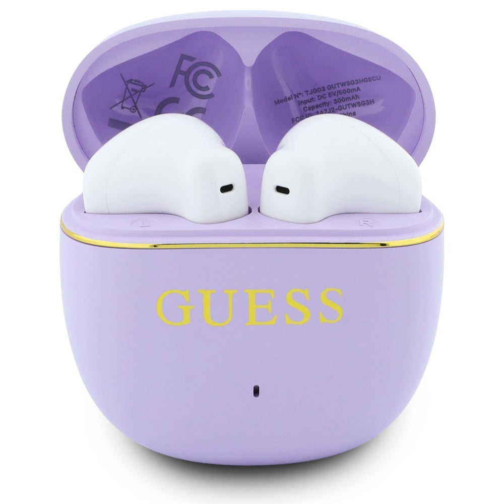 Handsfree Bluetooth Guess Glossy Gold Line Classic, TWS, Mov
