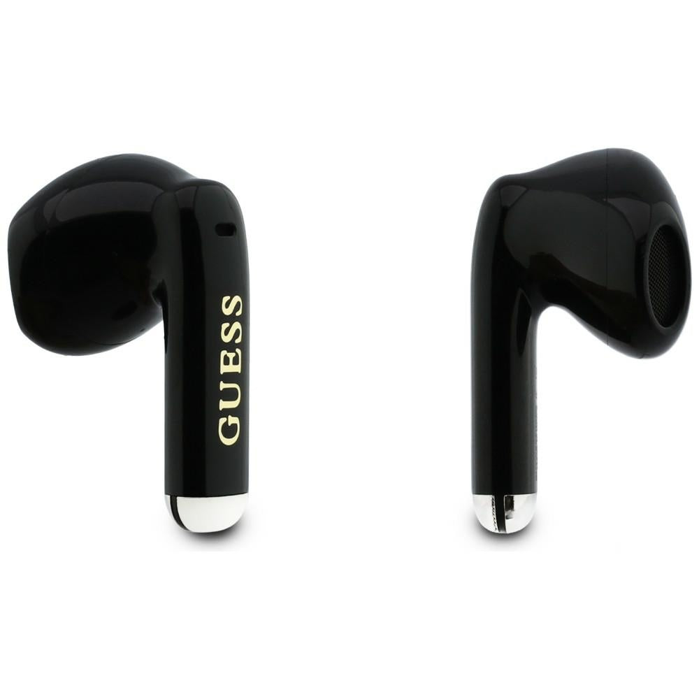 Handsfree Bluetooth Guess Glossy Gold Line Classic, TWS, Negru