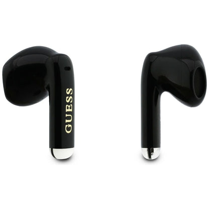 Handsfree Bluetooth Guess Glossy Gold Line Classic, TWS, Negru