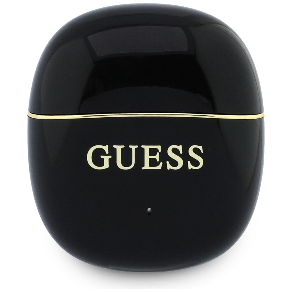 Handsfree Bluetooth Guess Glossy Gold Line Classic, TWS, Negru