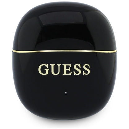 Handsfree Bluetooth Guess Glossy Gold Line Classic, TWS, Negru