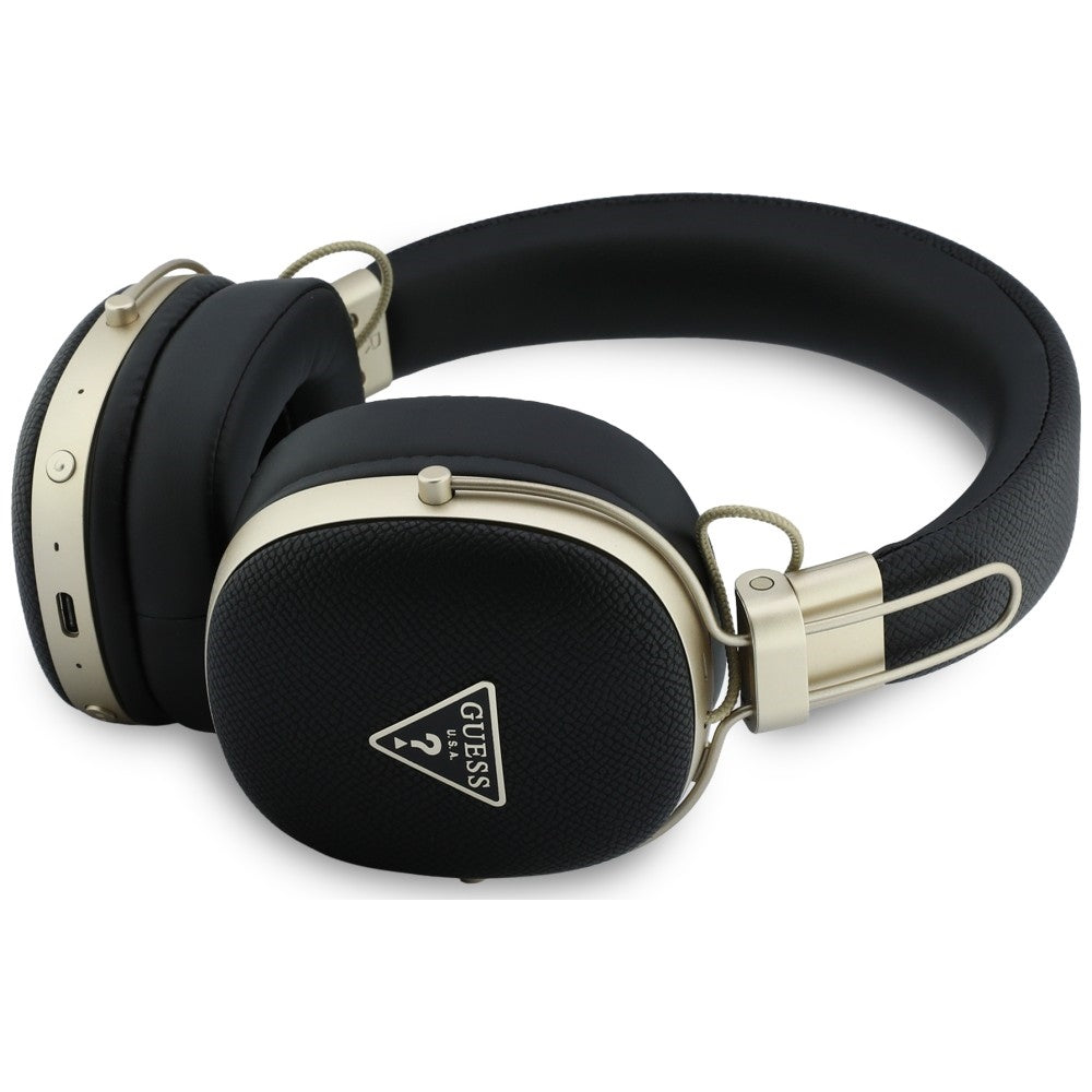 Handsfree Bluetooth Guess Grained Triangle Logo, A2DP, Negru
