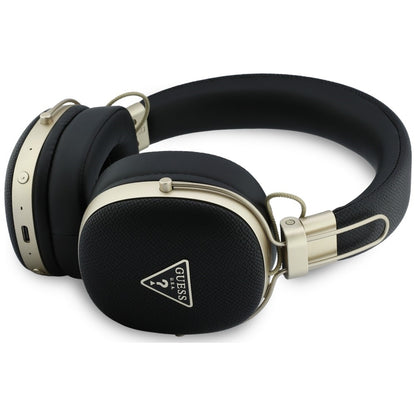 Handsfree Bluetooth Guess Grained Triangle Logo, A2DP, Negru