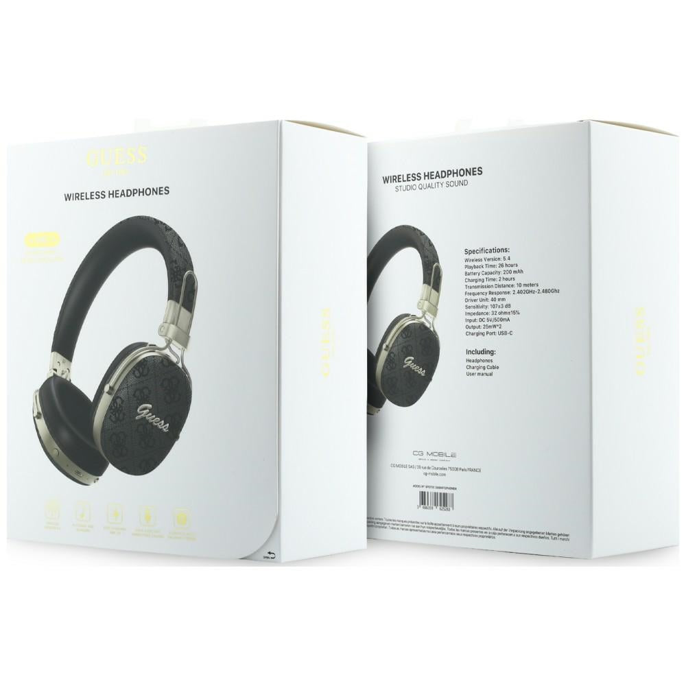 Handsfree Bluetooth Guess Metal 4G Script Logo, A2DP, Negru