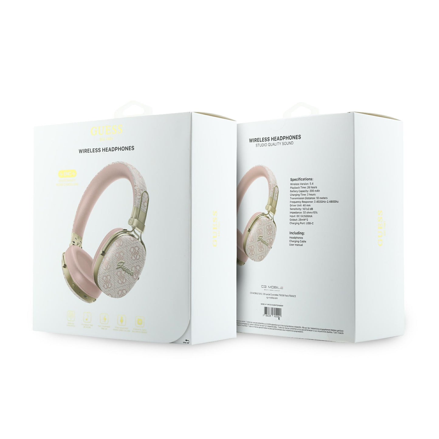 Handsfree Bluetooth Guess Metal 4G Script Logo, A2DP, Roz