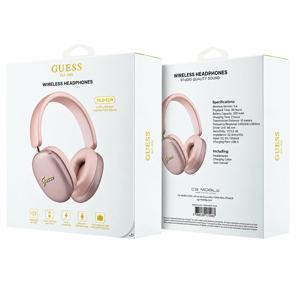 Handsfree Bluetooth Guess Metal Script Logo, A2DP, Roz