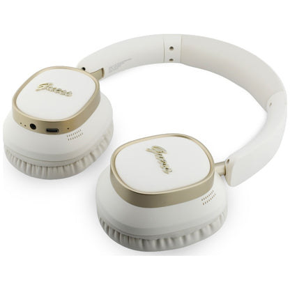 Handsfree Bluetooth Guess Rectangle Metal Script, A2DP, Alb