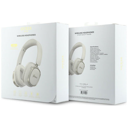 Handsfree Bluetooth Guess Rectangle Metal Script, A2DP, Alb