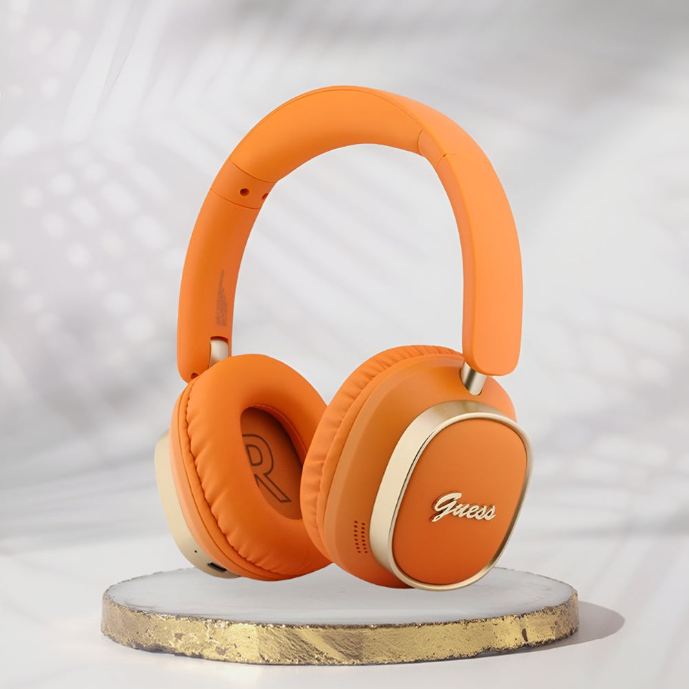 Handsfree Bluetooth Guess Rectangle Metal Script, A2DP, Portocaliu
