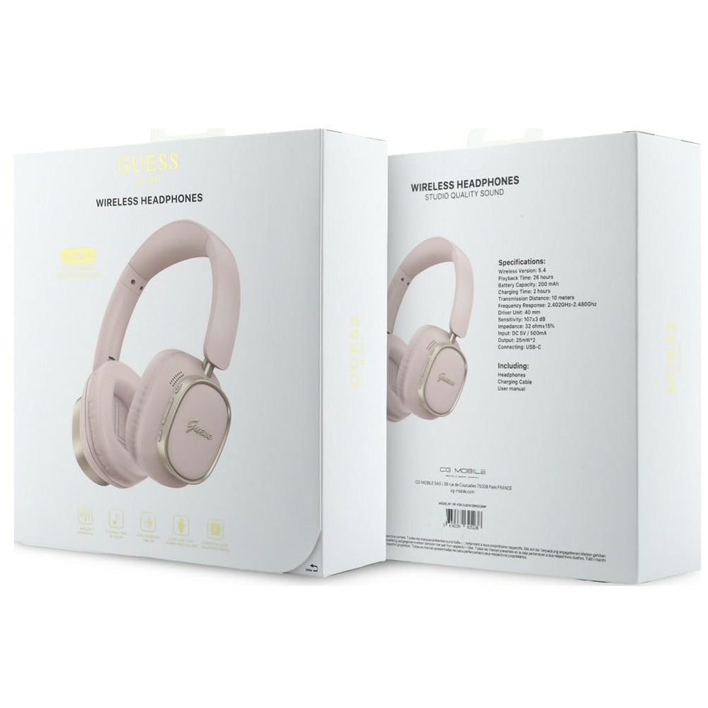 Handsfree Bluetooth Guess Rectangle Metal Script, A2DP, Roz