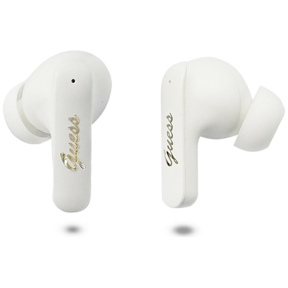 Handsfree Bluetooth Guess Script Metal Logo, TWS, Alb