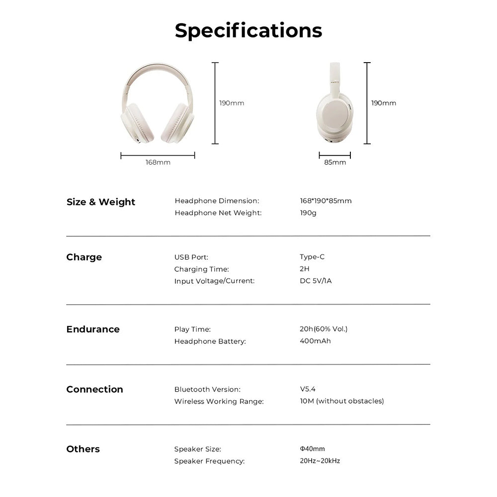 Handsfree Bluetooth HAVIT H619BT, A2DP, Alb