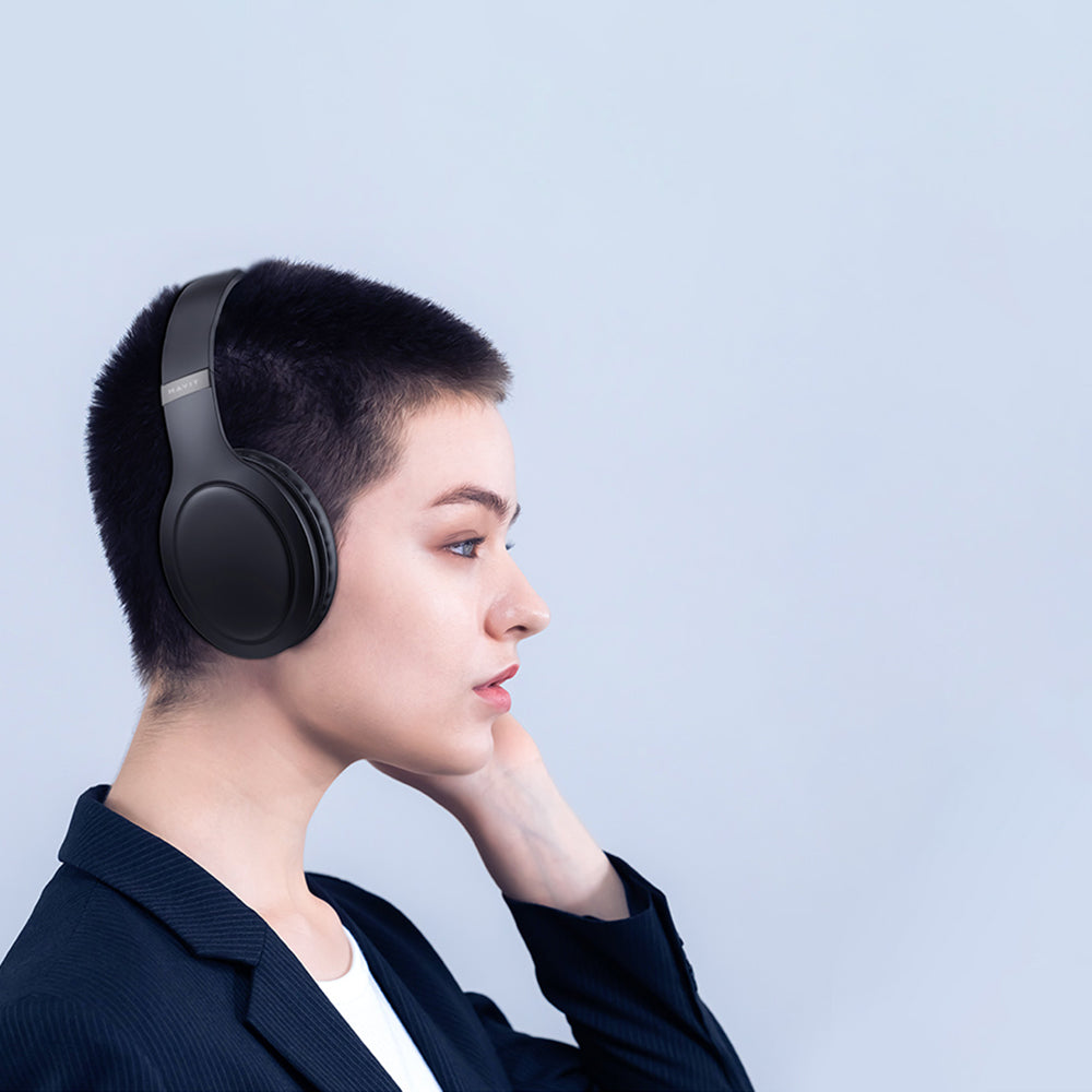 Handsfree Bluetooth HAVIT H633BT, Multipoint, A2DP, Albastru