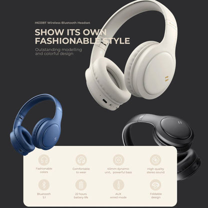 Handsfree Bluetooth HAVIT H633BT, Multipoint, A2DP, Bej