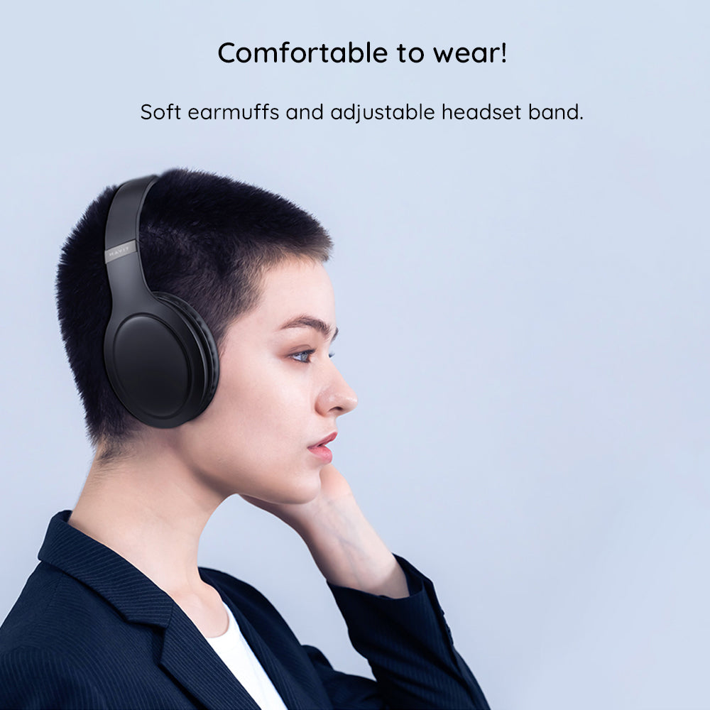 Handsfree Bluetooth HAVIT H633BT, Multipoint, A2DP, Negru