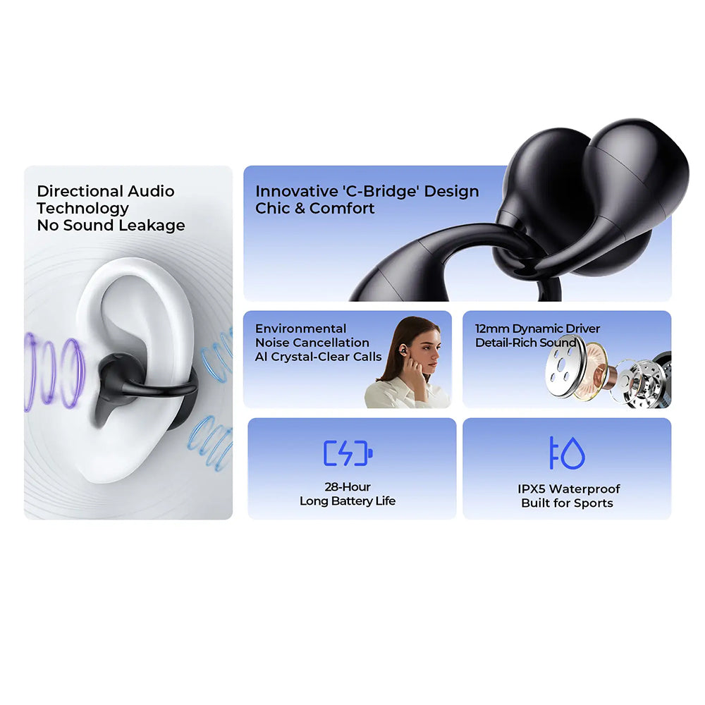 Handsfree Bluetooth HAVIT OWS916 Lite, TWS, Negru