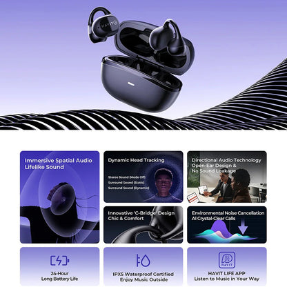 Handsfree Bluetooth HAVIT OWS916, TWS, Negru