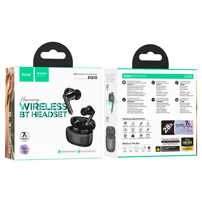 Handsfree Bluetooth HOCO EQ10, TWS, Negru