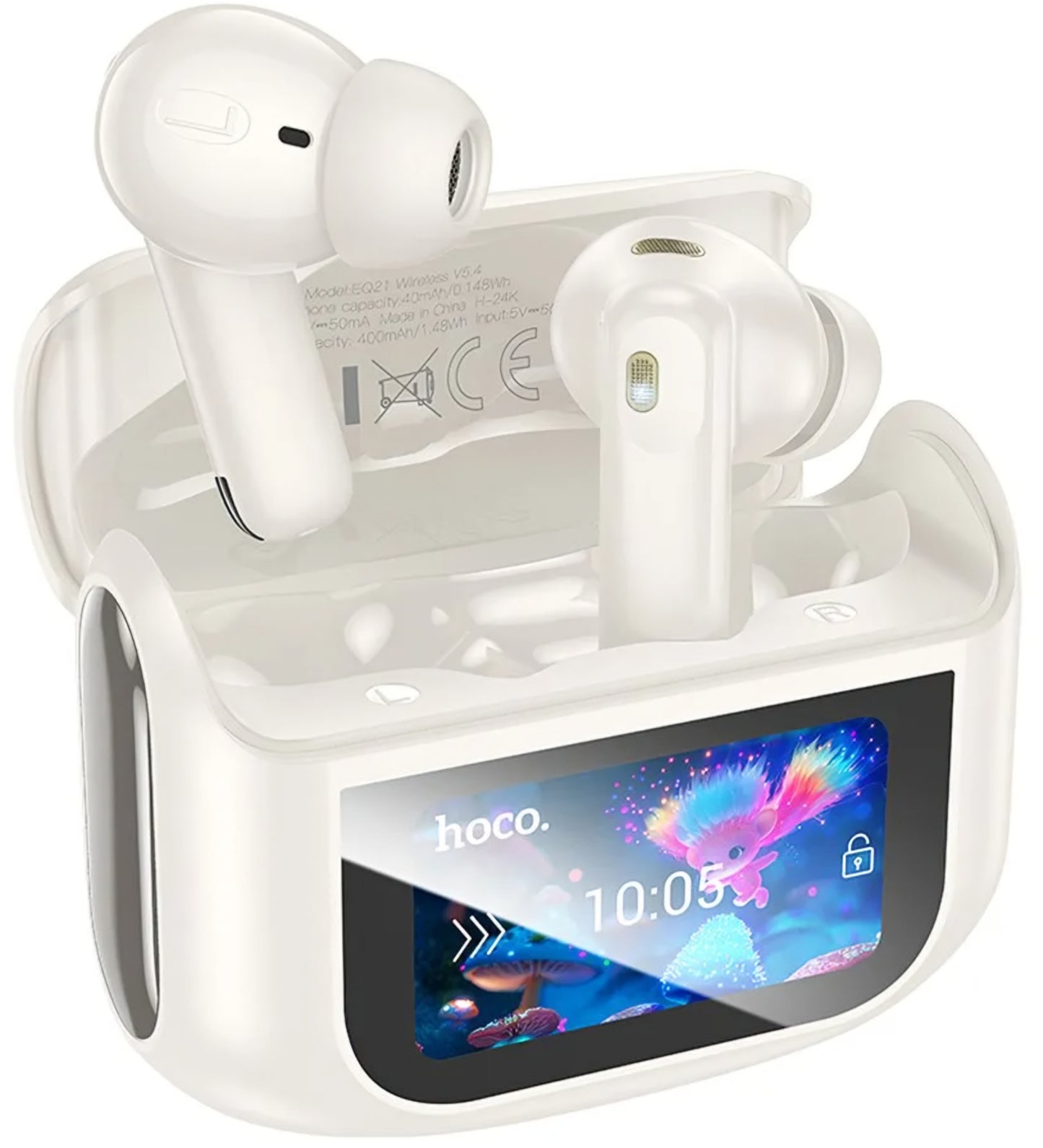 Handsfree Bluetooth HOCO EQ21, TWS, ANC, Alb