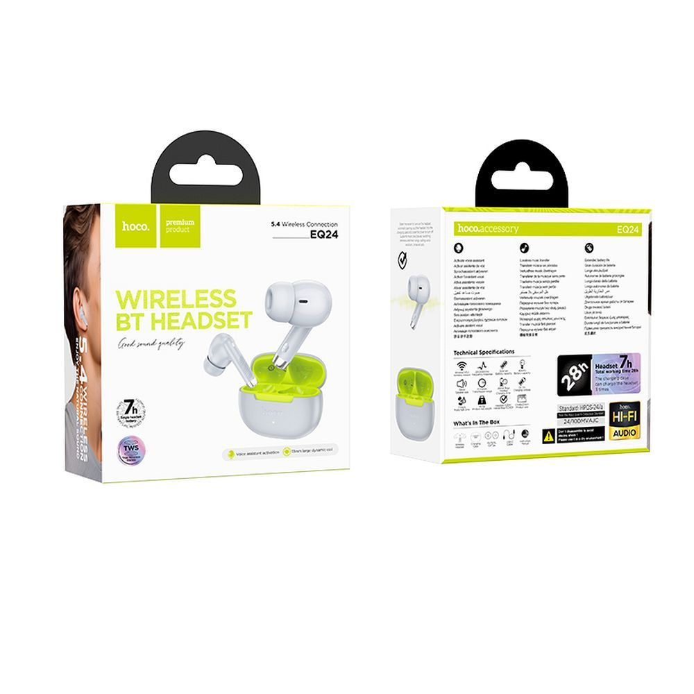 Handsfree Bluetooth HOCO EQ24, TWS, Gri