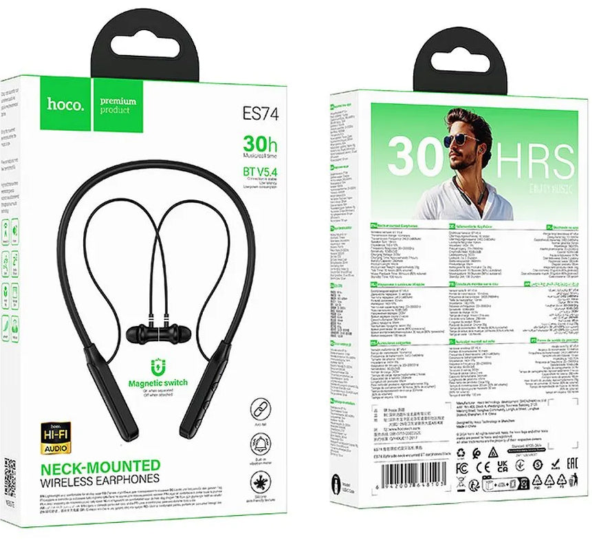 Handsfree Bluetooth HOCO ES74, A2DP, Negru