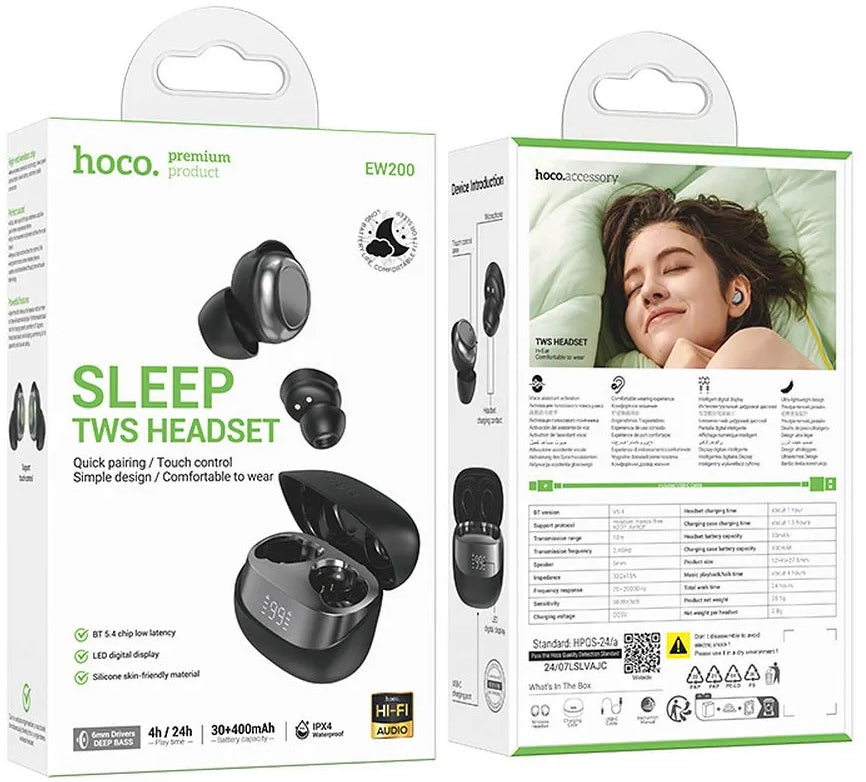 Handsfree Bluetooth HOCO EW200, TWS, Negru