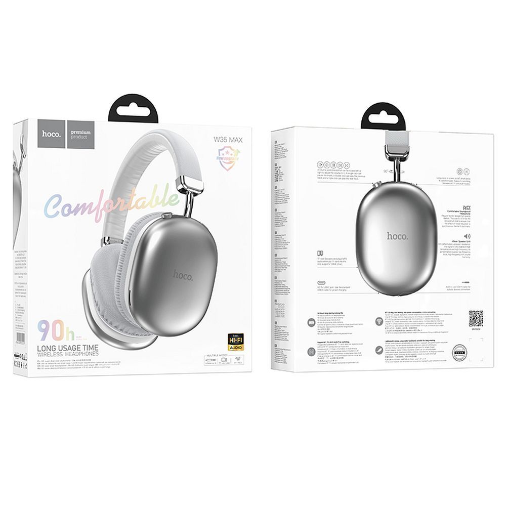 Handsfree Bluetooth HOCO W35 Max, A2DP, Argintiu