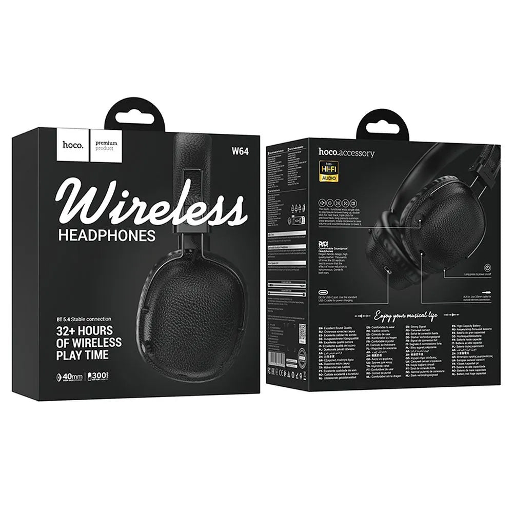 Handsfree Bluetooth HOCO W64, A2DP, Negru