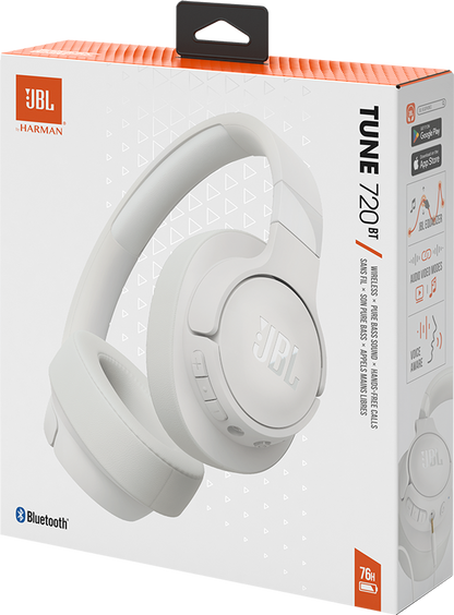 Handsfree Bluetooth JBL Tune 720BT, MultiPoint, A2DP, Alb, Resigilat JBLT720BTWHT