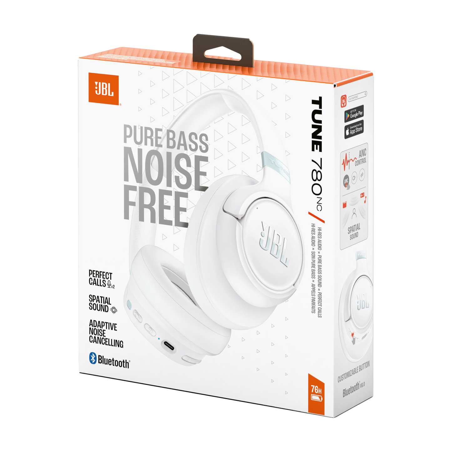 Handsfree Bluetooth JBL Tune 780NC, MultiPoint, A2DP, ANC, Alb JBLT780NCWHT