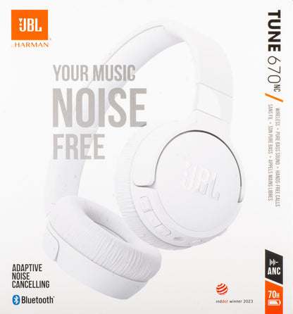 Handsfree Bluetooth JBL Tune 670NC, MultiPoint, A2DP, ANC, Alb JBLT670NCWHTAP