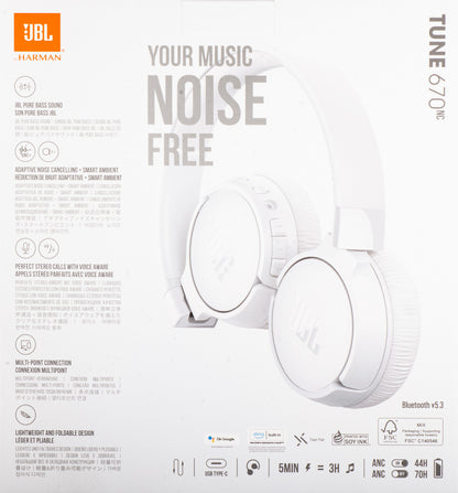 Handsfree Bluetooth JBL Tune 670NC, MultiPoint, A2DP, ANC, Alb JBLT670NCWHTAP