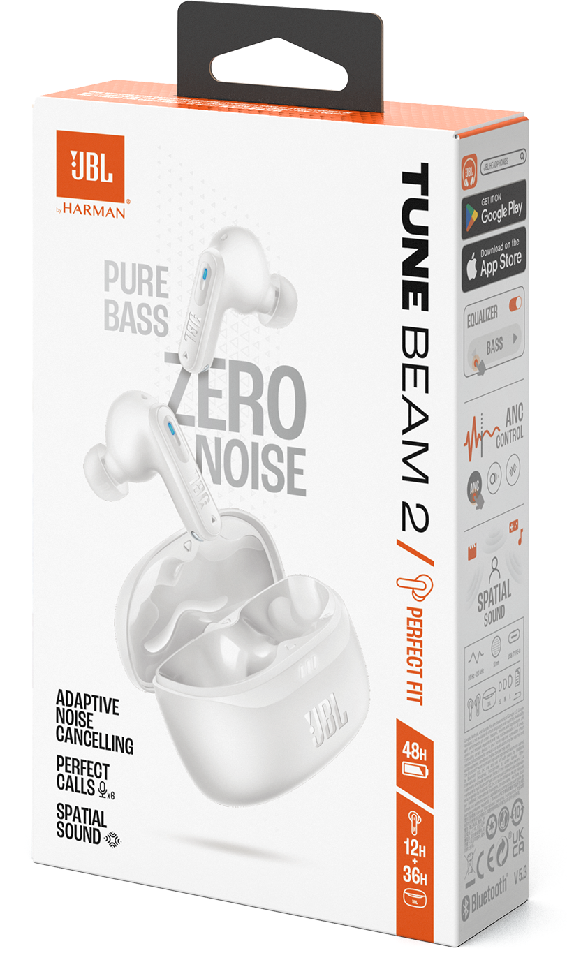 Handsfree Bluetooth JBL Tune Beam 2, TWS, ANC, MultiPoint, Alb JBLTBEAM2WHT